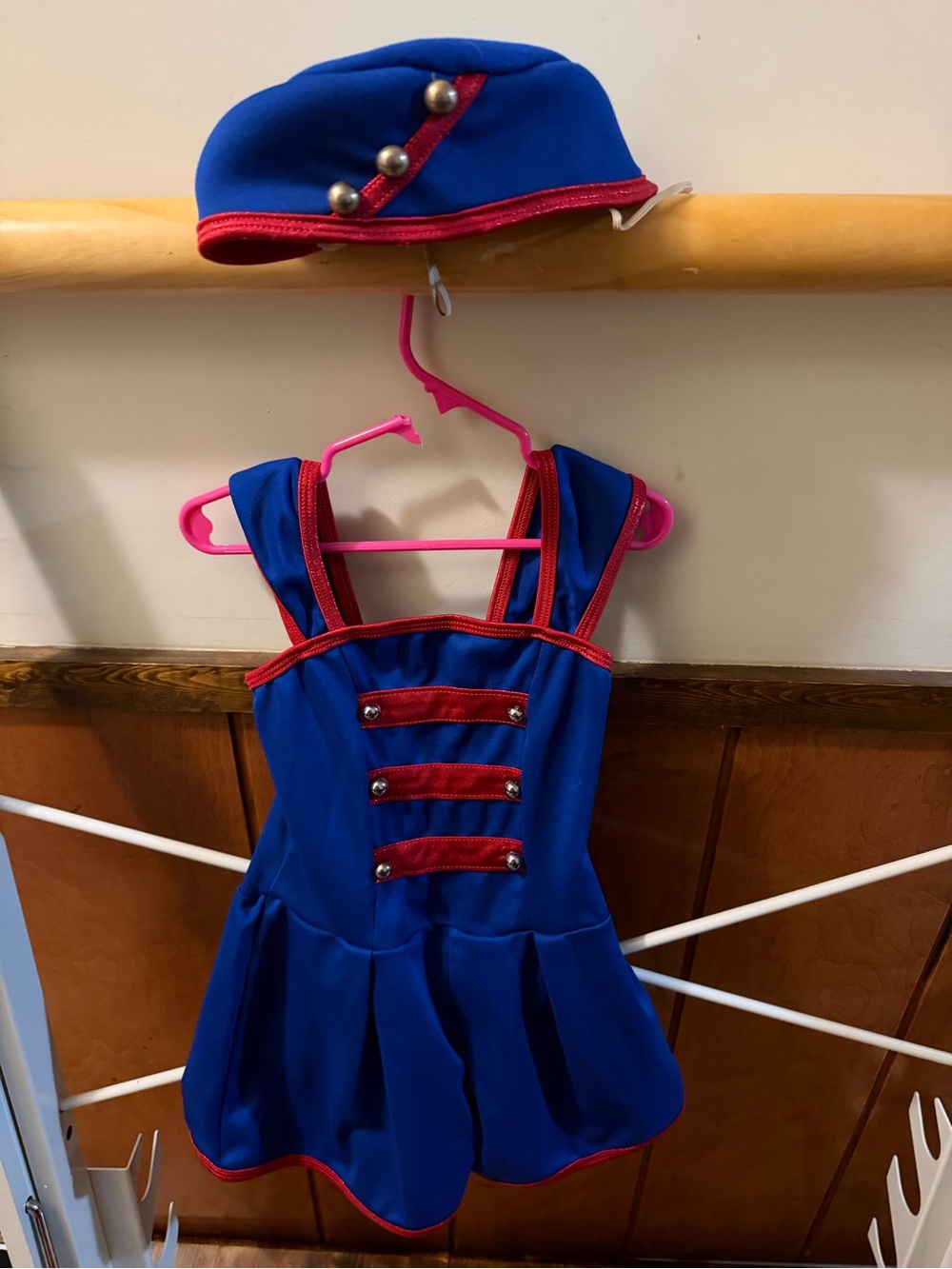 Blue and Red Kids Parade Costume Dress with Hat Small